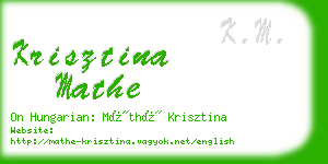 krisztina mathe business card
